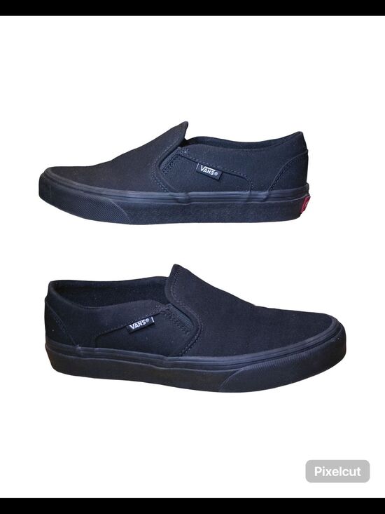 NIB Vans Triple Black? Asher slip-on sneakers display picture 1